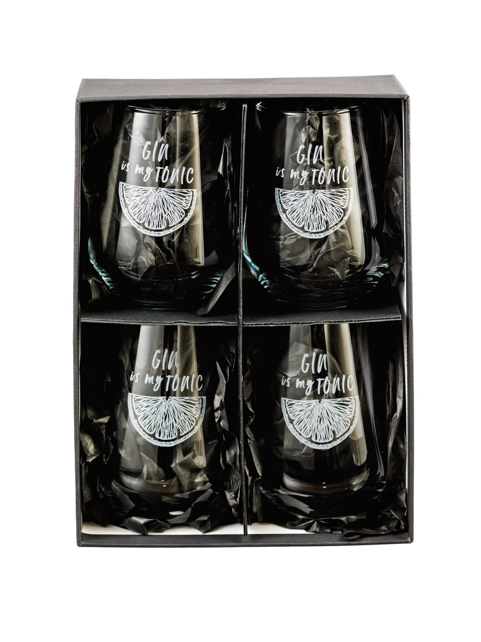 Longdrinkgläser, Gravur "Gin is my Tonic"