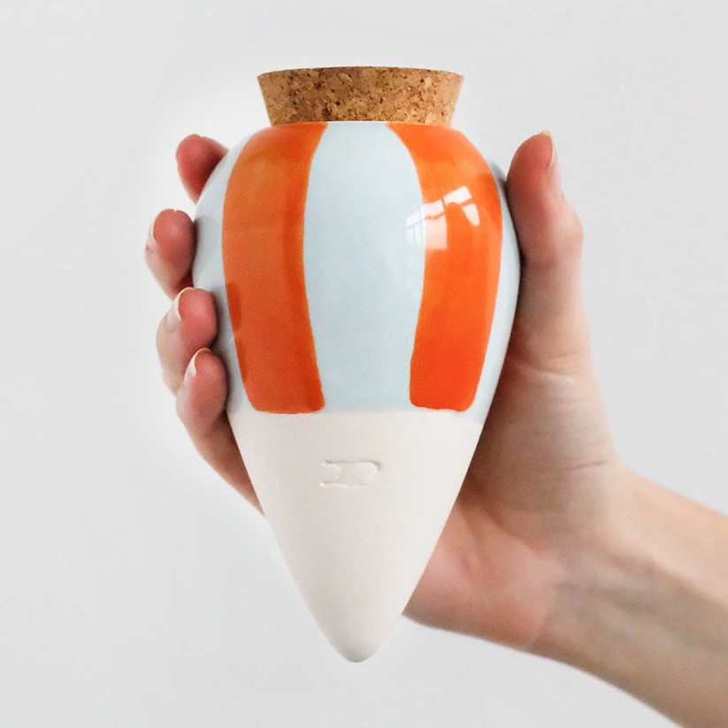 Olla - orange-blau gestreift | von Pepin | handgefertigt in Portugal