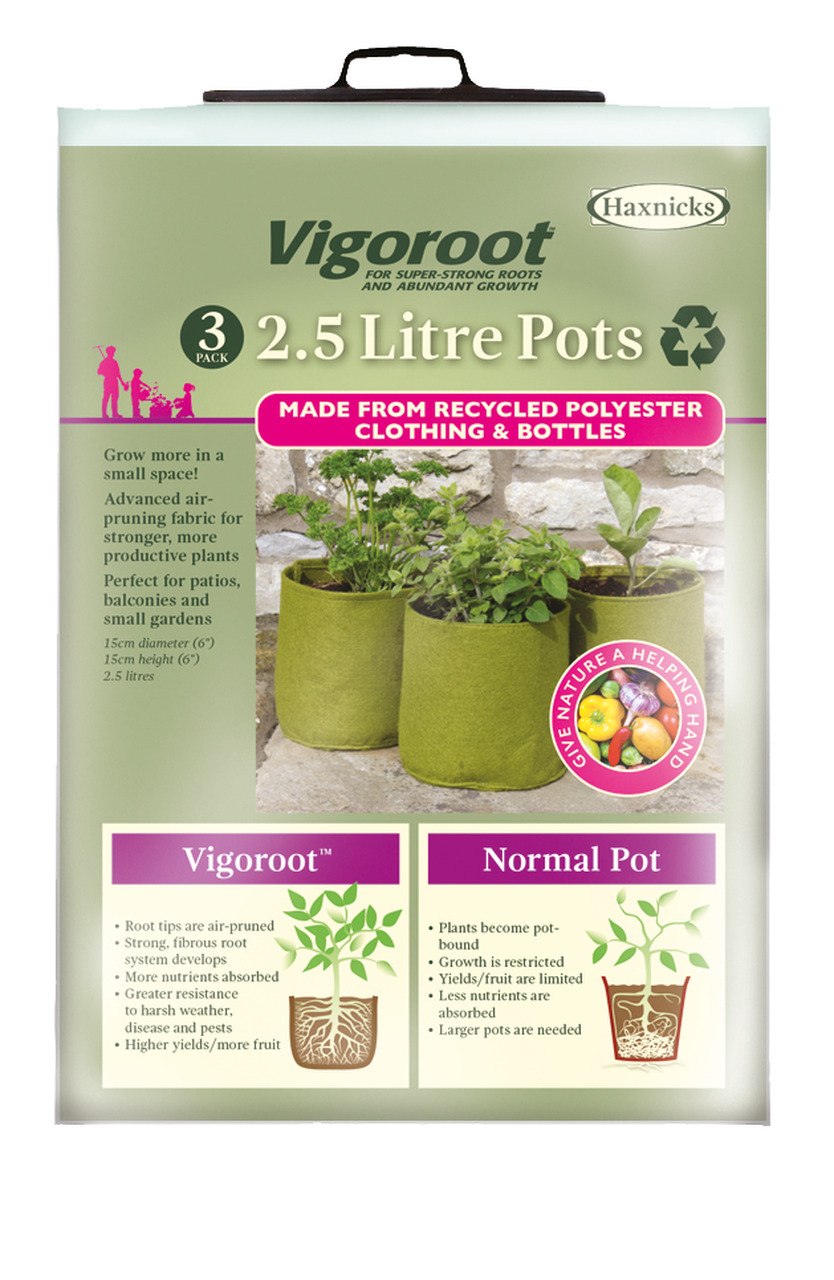 2,5 Liter Vigoroot Pots | 3er-Set | von Haxnicks