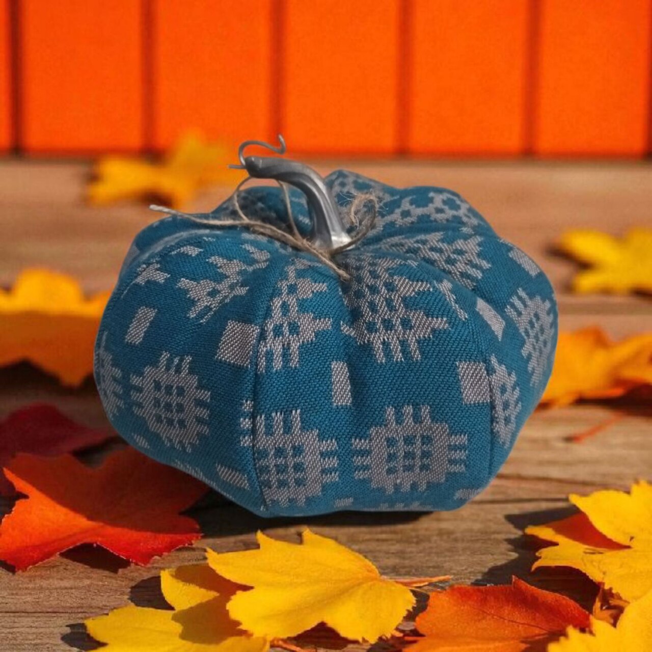 Stoffkürbisse | Design Walisisch - Blaugrün