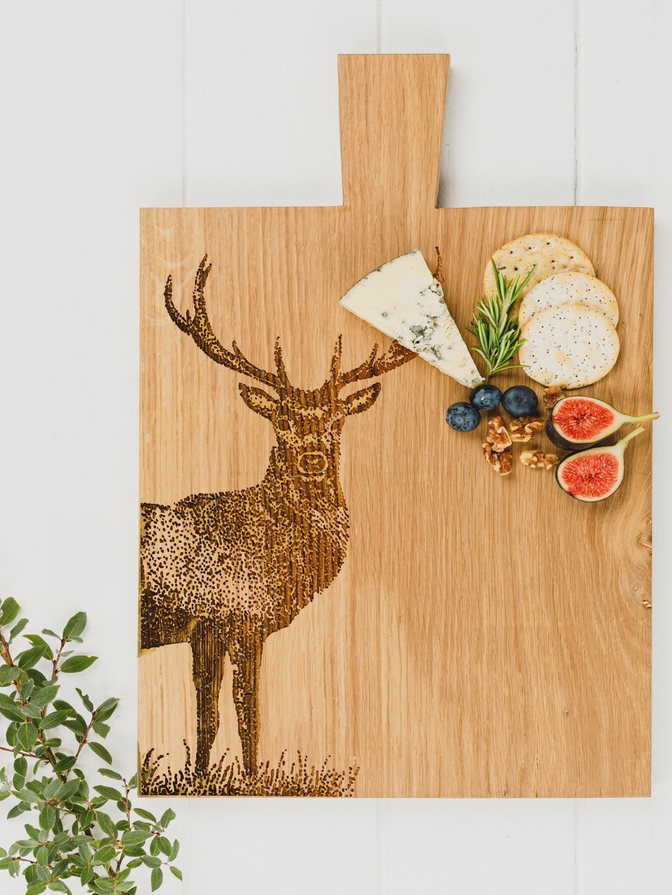 Hirsch | Paddle- Servierbrett aus Eiche | Medium