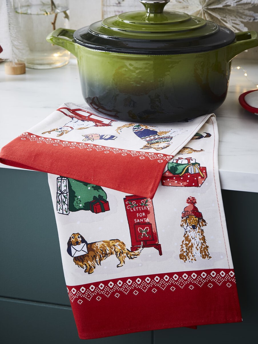 Weihnachts-Geschirrtuch | Christmas Dogs