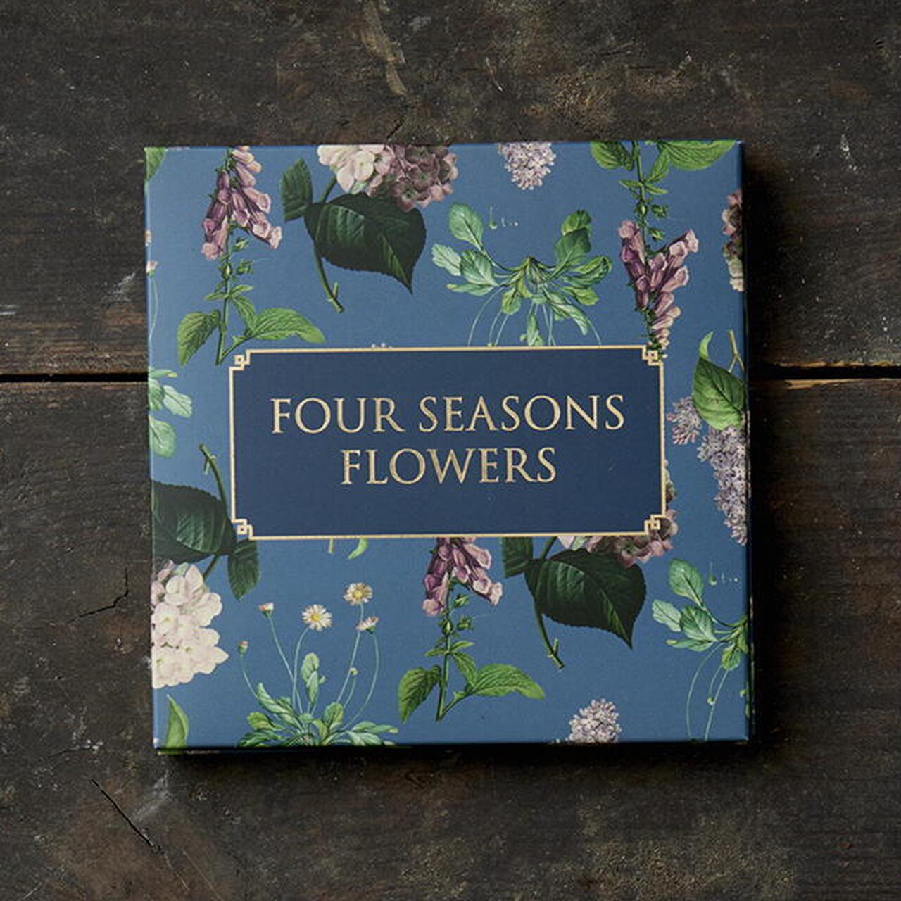 Florale, quadratische Grußkarten-Box | Design: Vier Jahreszeiten