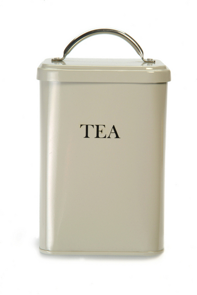 Teedose aus Metall - in dunklem oder hellem Grau