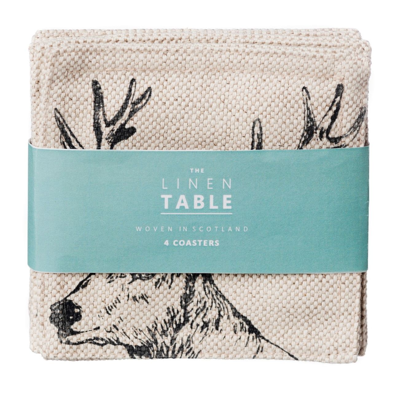 Glasuntersetzer, Motive Highland-Quartett, 4er-Set | The Linen Table