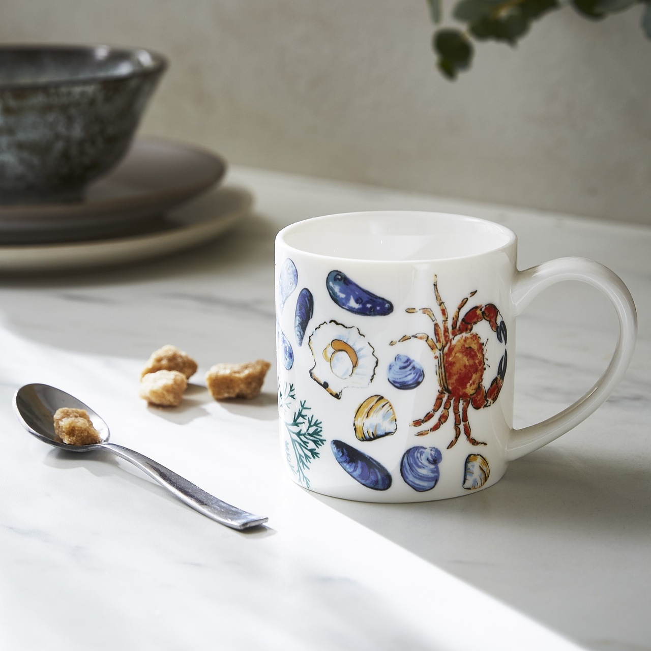 Tasse und Untersetzer Meeresfrüchte - Shellfish | von Ulster Weavers