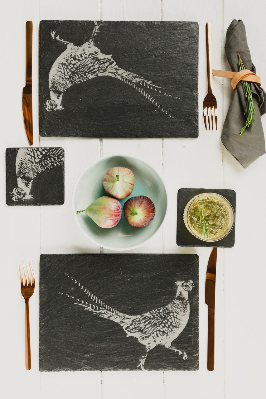 Fasan | 2-er Platzset aus Schiefer
