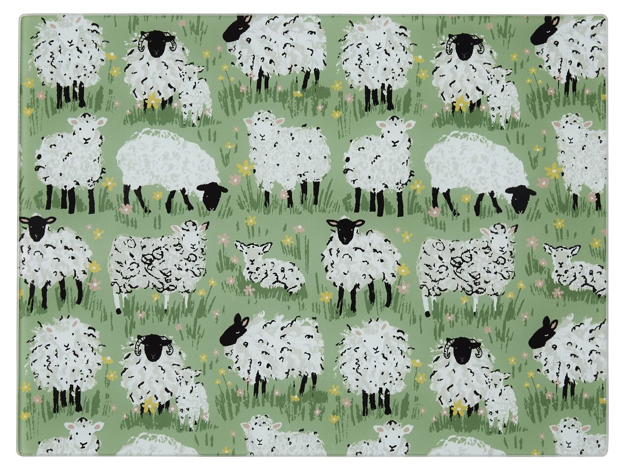 Glas Arbeitsplattenschutz | Design Flauschige Schafe