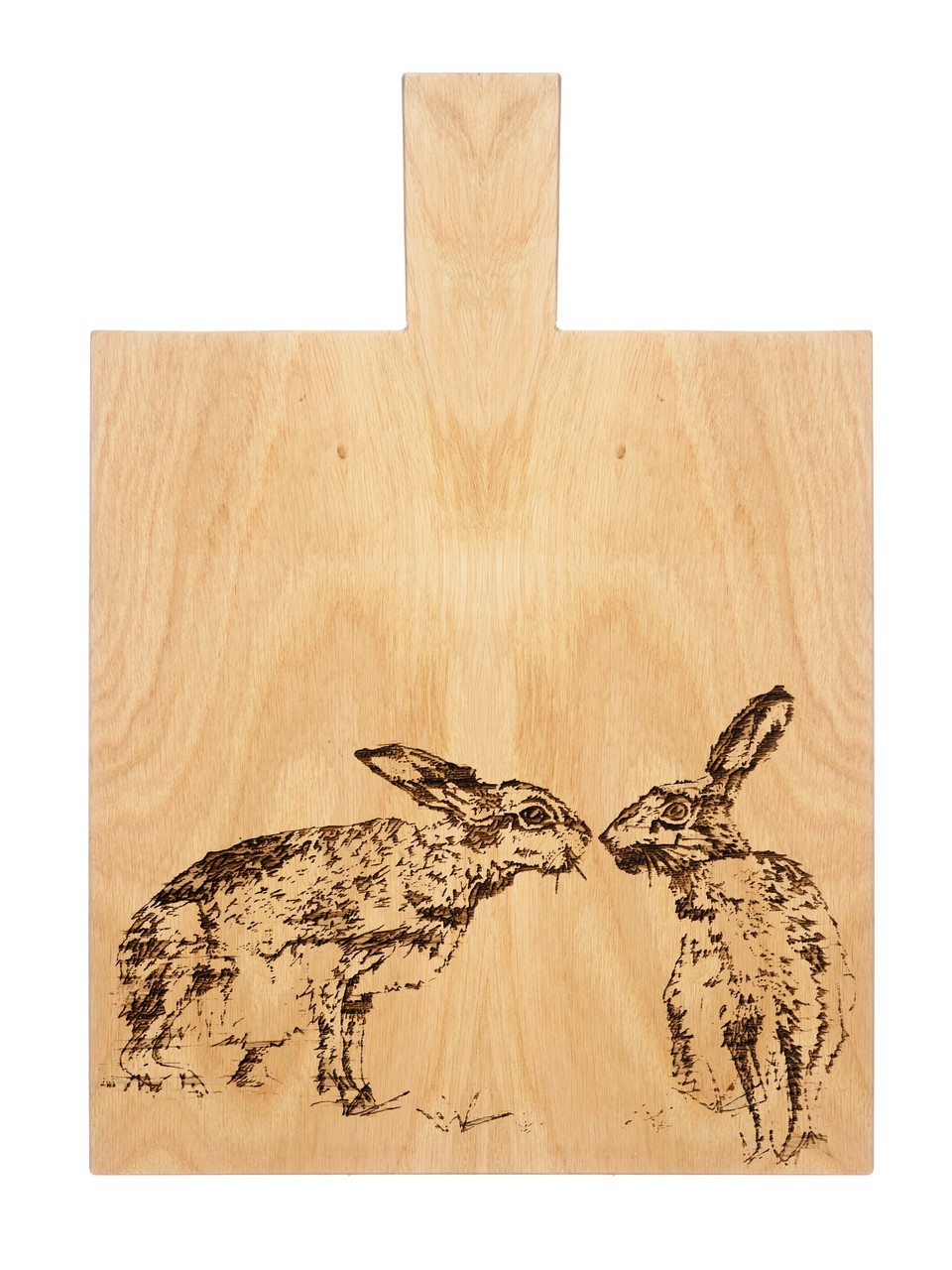 Servier- & Schneidebrett mit Gravur 'Kissing Hares'