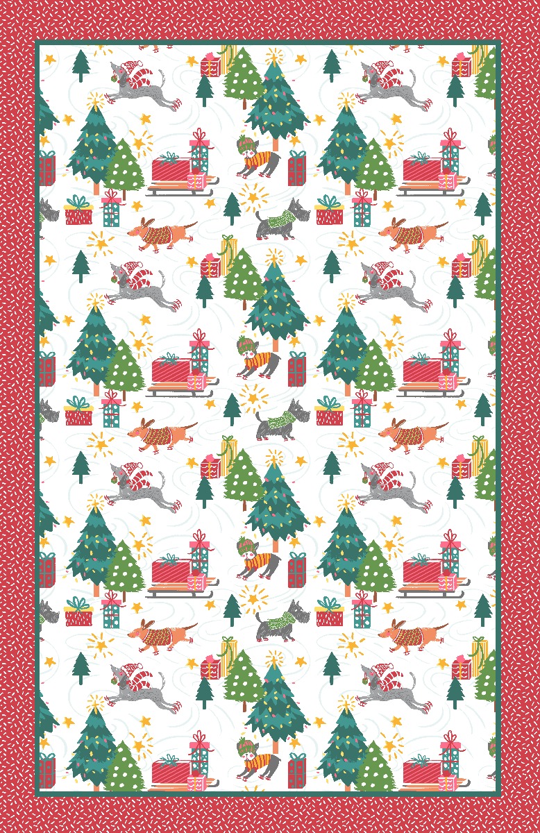 Weihnachts-Geschirrtuch 'Skating Dogs'
