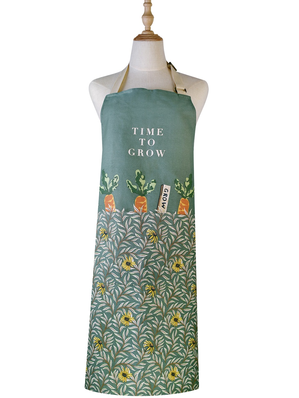 Küchenschürze Design Time to Grow | in einem Design mit Blumen- und Blattmotiven, das von klassischen Art-and-Crafts-Mustern inspiriert ist. | von Ulster Weavers, England