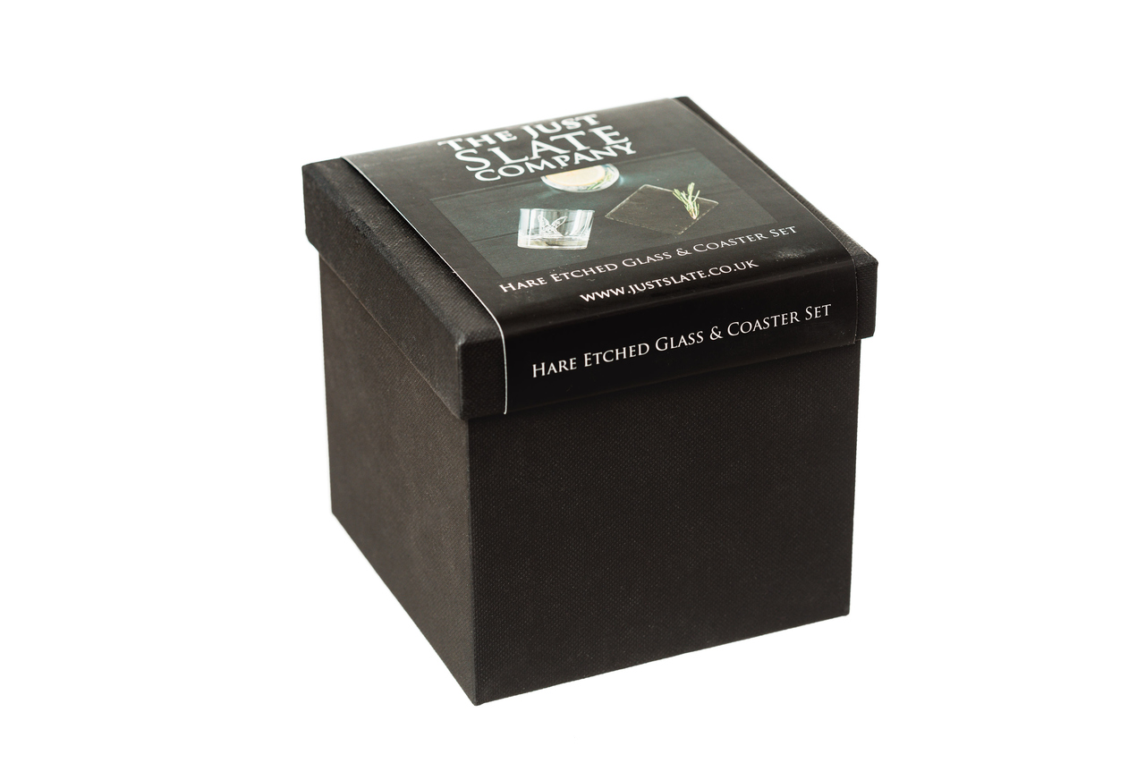 Hase | Tumbler-Glas & Untersetzer | Präsentbox