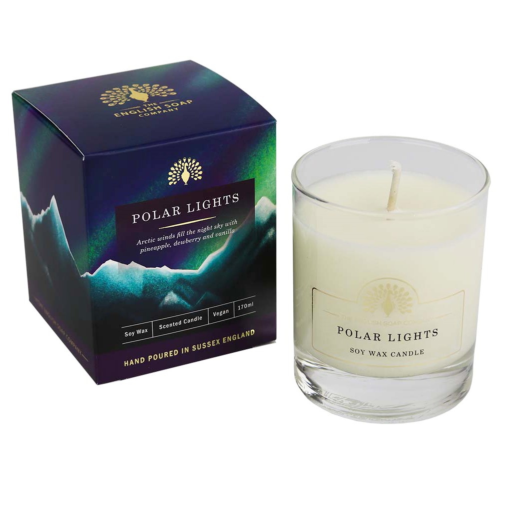 Duftkerze Polarlichter im Glas | Zitrone, Mandarine & Ananas