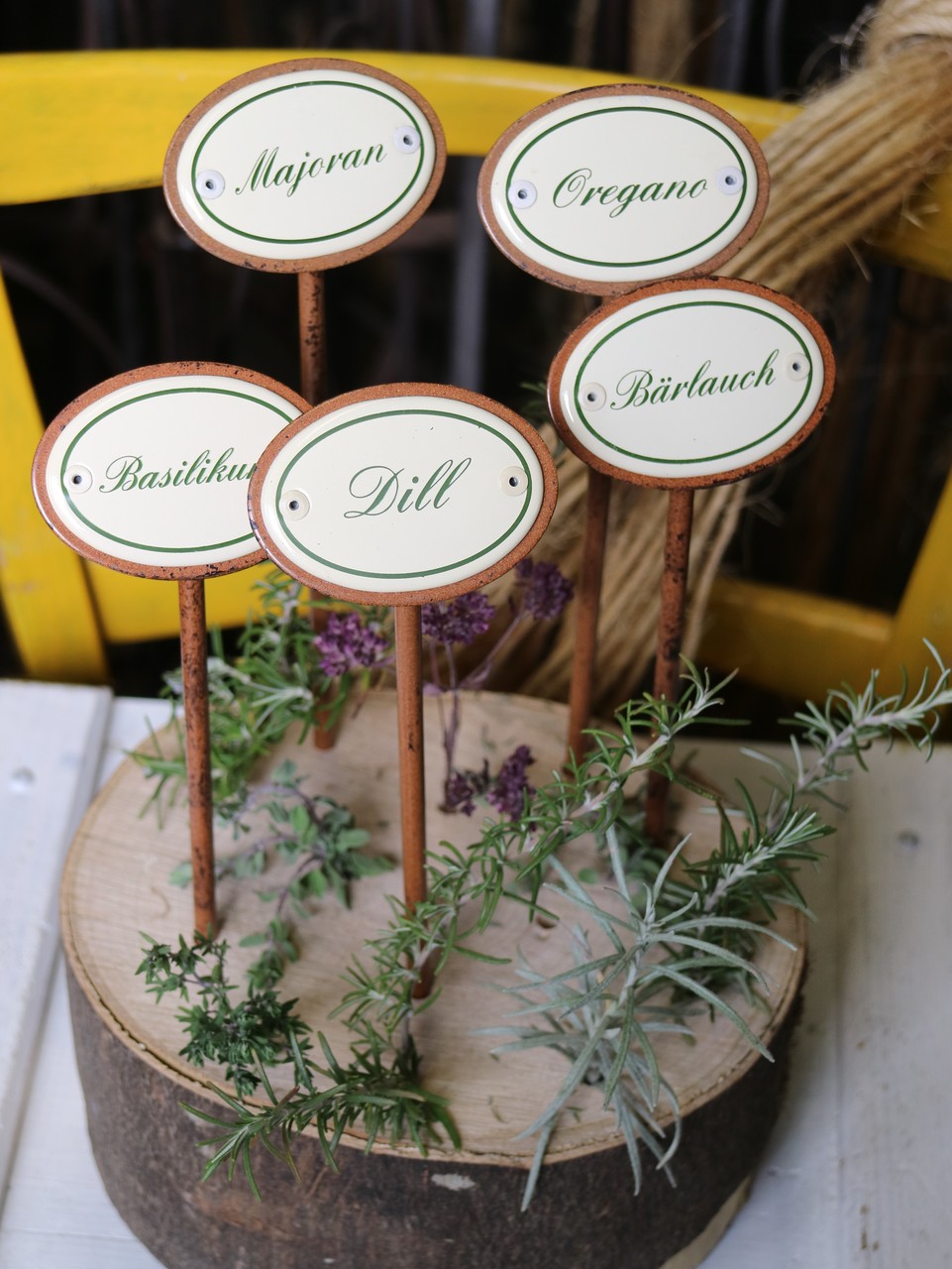 Kräuterstecker aus Emaille