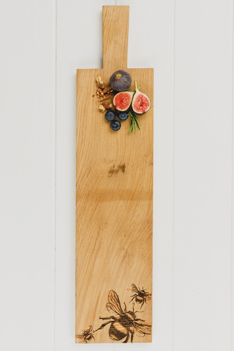 Bienen | Long Paddle- Servierbrett aus Eiche
