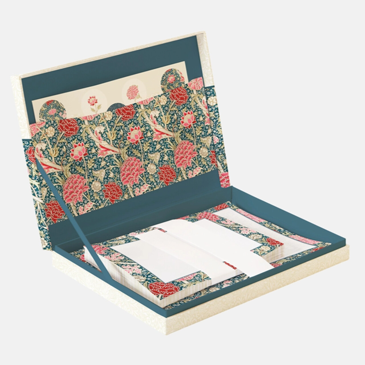 Schreibset | Design William Morris - florale Kunstwerke | Die geöffnete Box