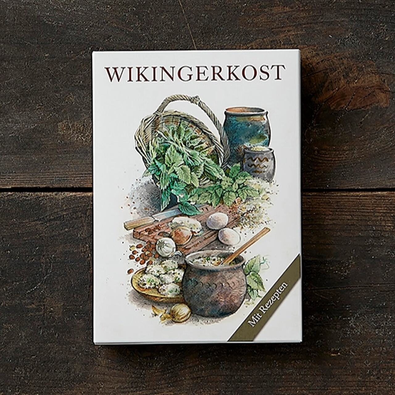 Wikingerkost | Grußkarten-Mappe mit gesammelten Kräutern, Gemüsen und Utensilien aus der Outdoor-Küche