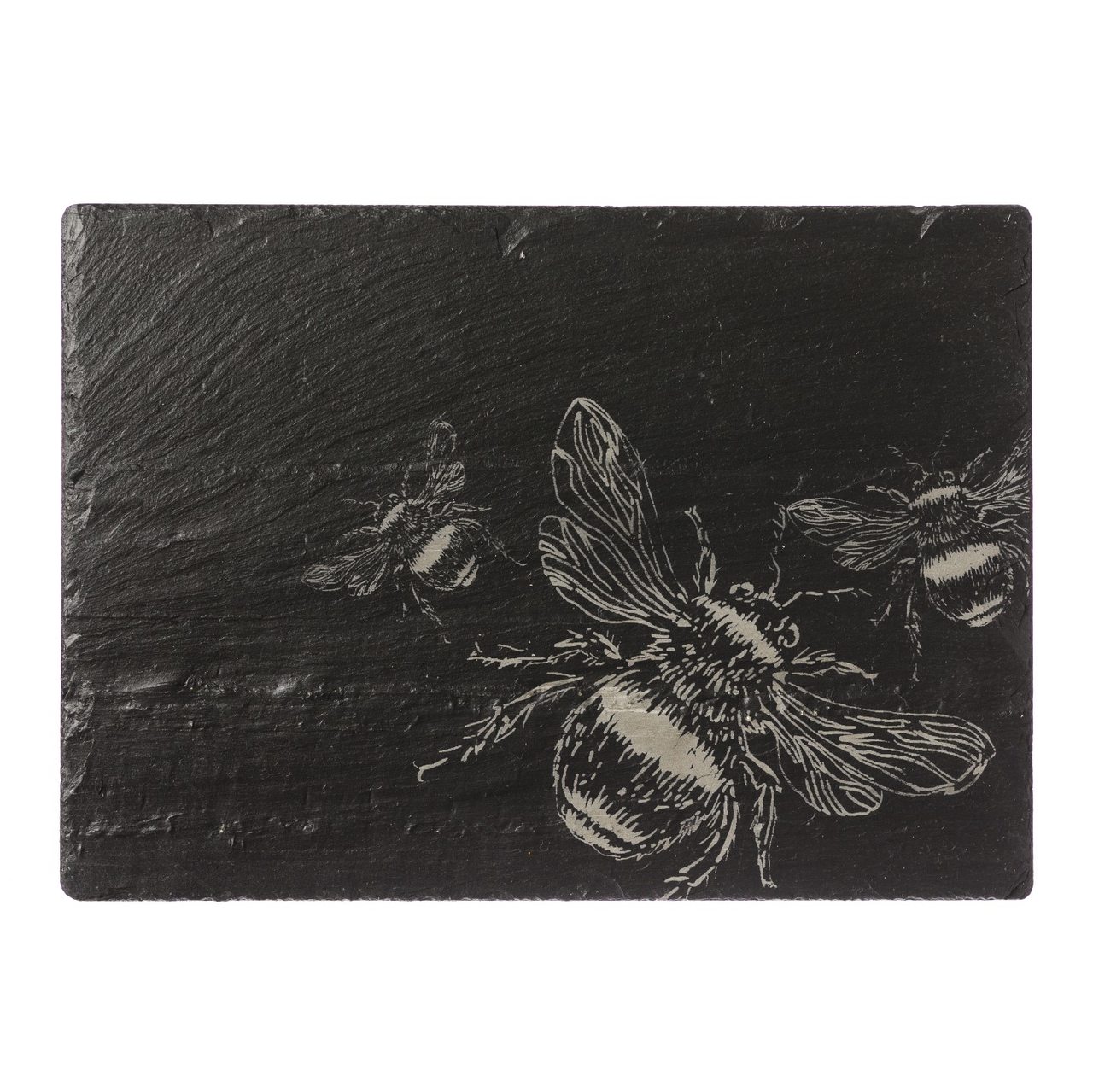 Schiefer-Käseplatte, Gravur-Motiv Biene