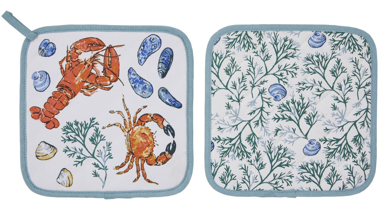 Topflappen Meeresfrüchte - Vorder- u. Rückseite | von Ulster Weavers