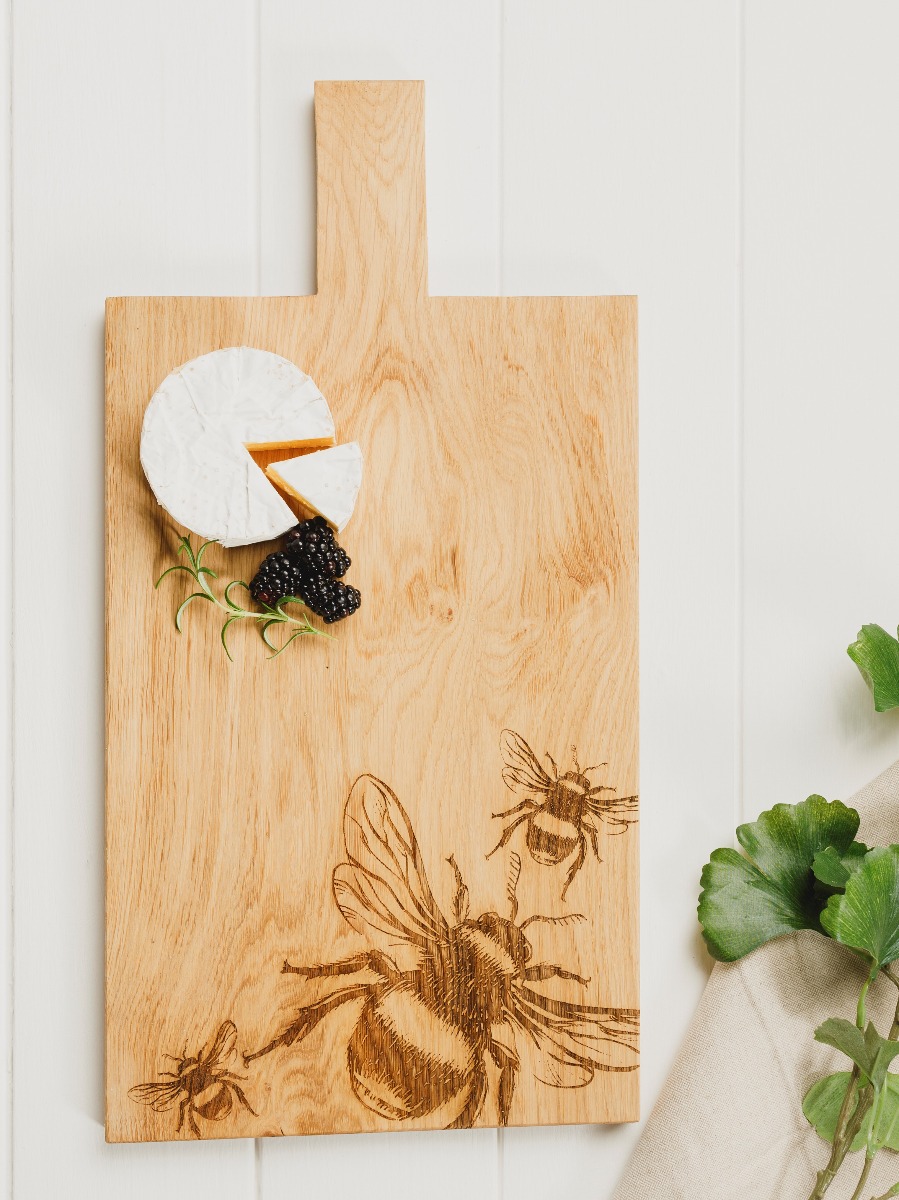 Bienen | Large Paddle - Servierbrett aus Eiche