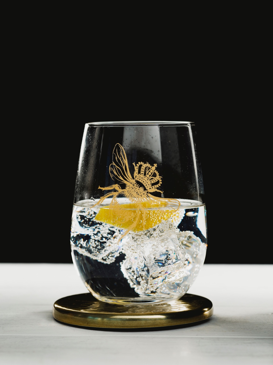 Bienenkönigin | Tumbler-Glas mit Untersetzer