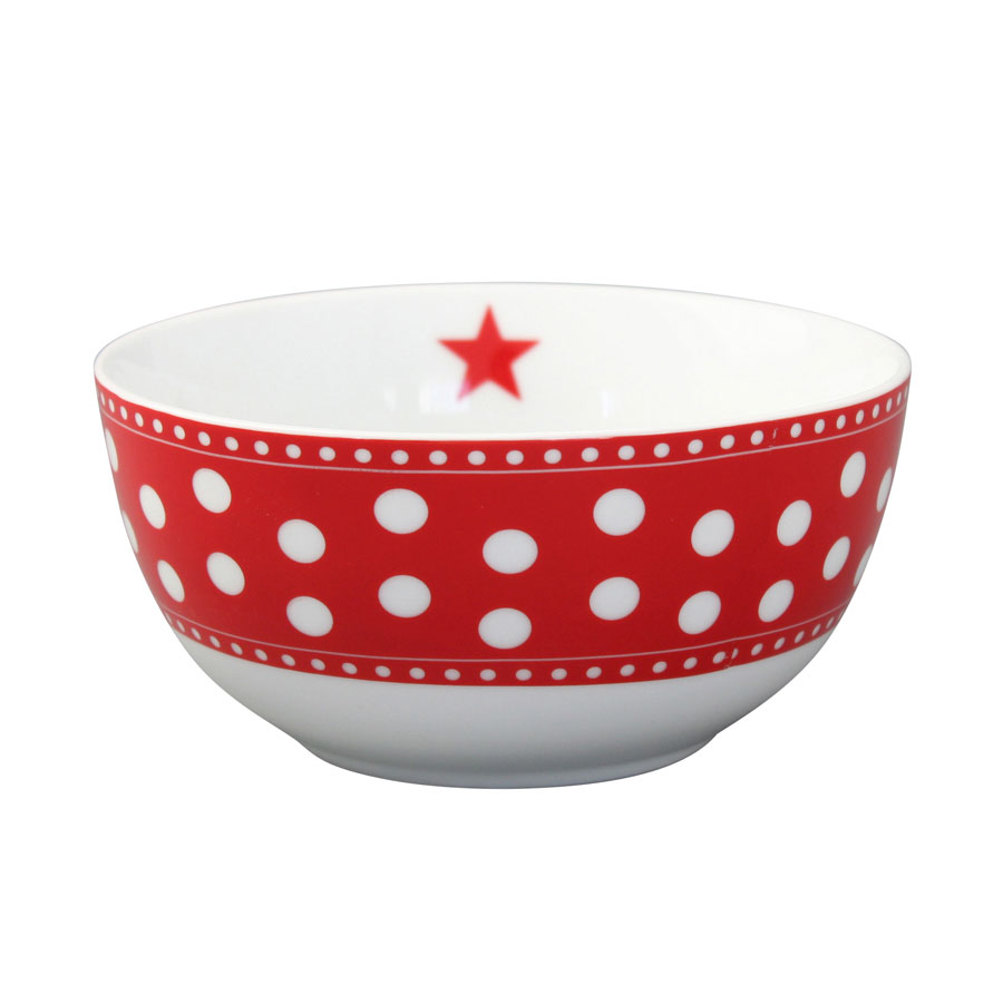Krasilnikoff Happy Schale Punkte, rot
