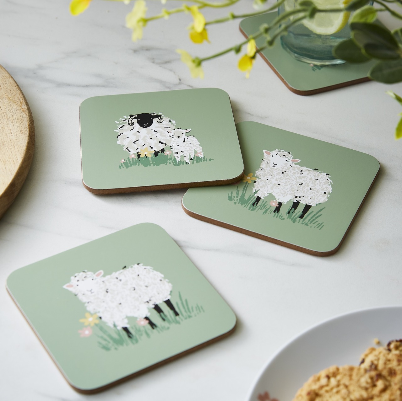 4er-Set Untersetzer | von Ulster Weavers | Design Flauschige Schafe