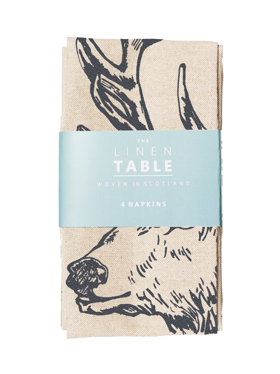 Servietten - 4 Stück | Leinen 50/50 | Motiv Hirsch - The Linen Table