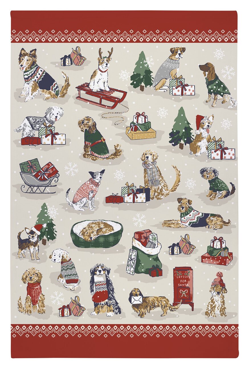 Ulster Weavers Baumwoll-Geschirrtuch | Christmas Dogs