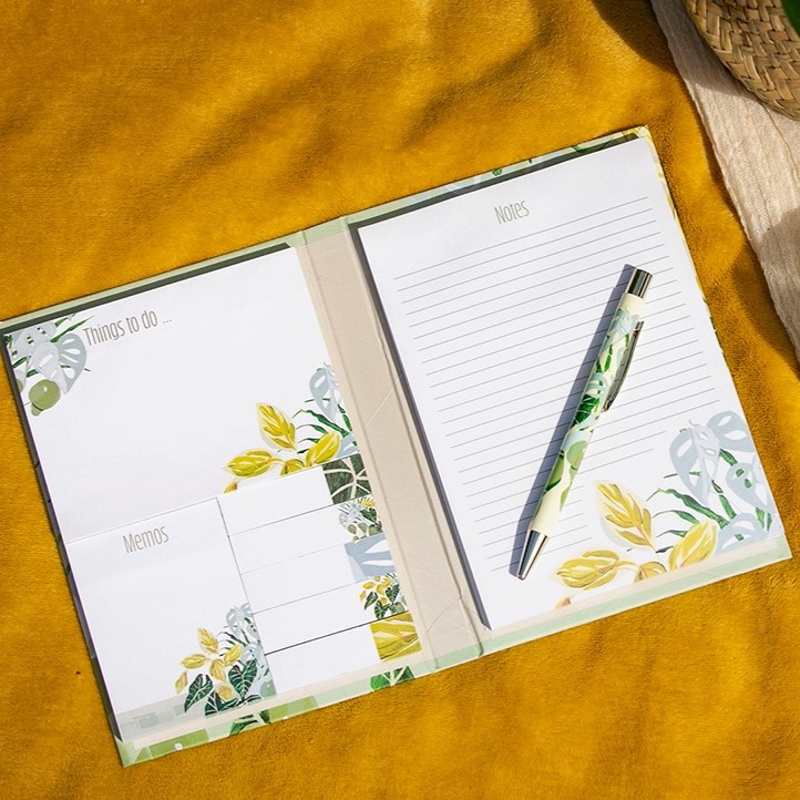 Haftnotizen-Mappe Wilde Blätter | 7 verschiedene Aufkleber, 1 Notizblock