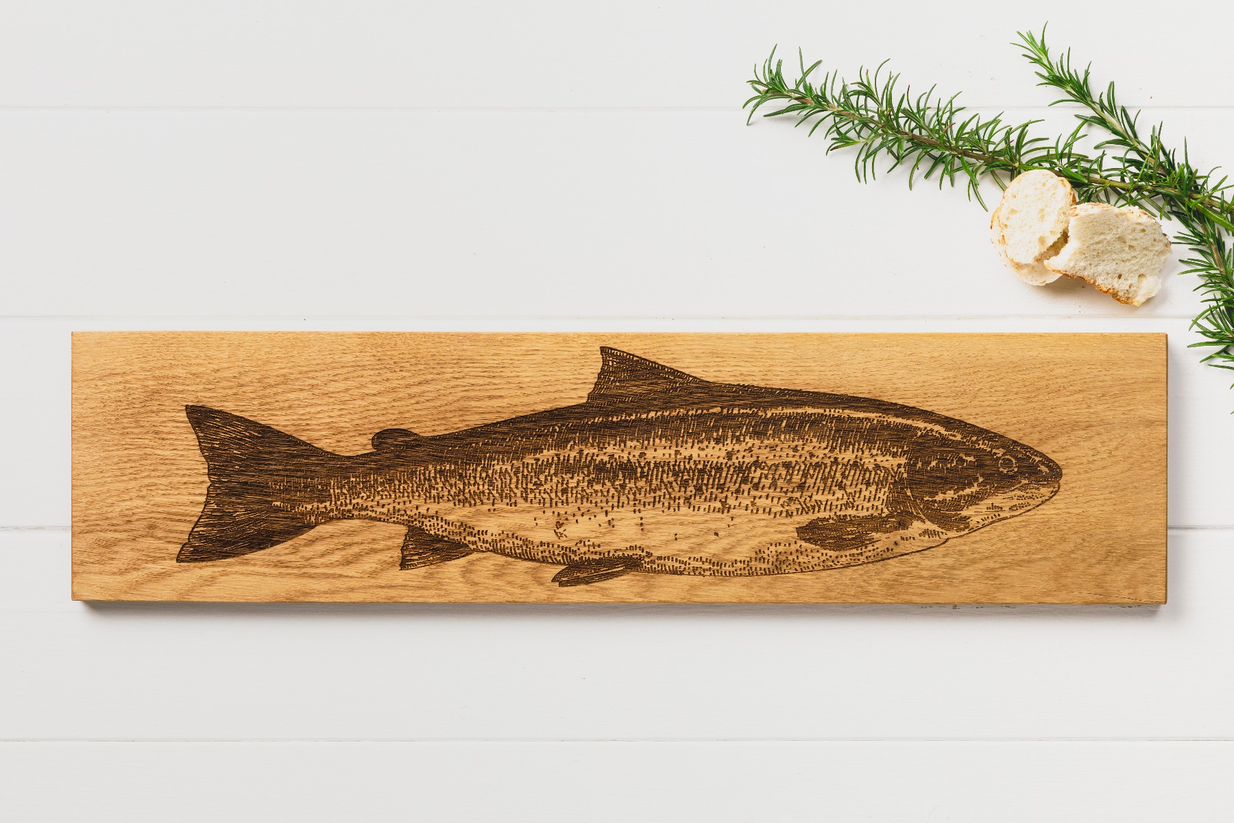 Lachs | Großes Servierbrett aus Eiche