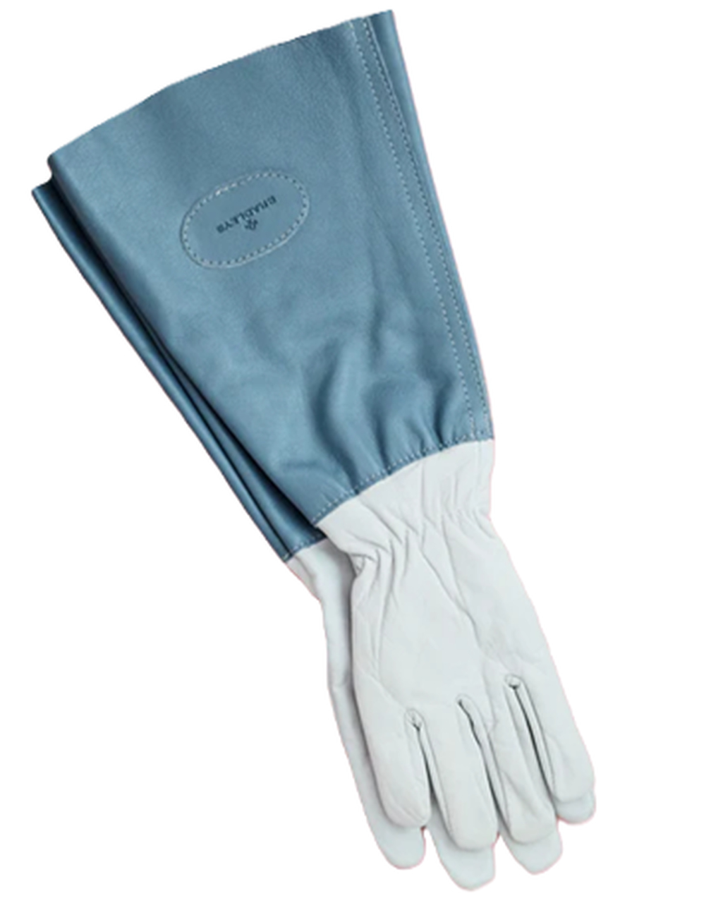 Bradleys Lederhandschuhe Anti-Brombeer |Hände weiß | Stulpen Babyblau | Handgefertigt in England