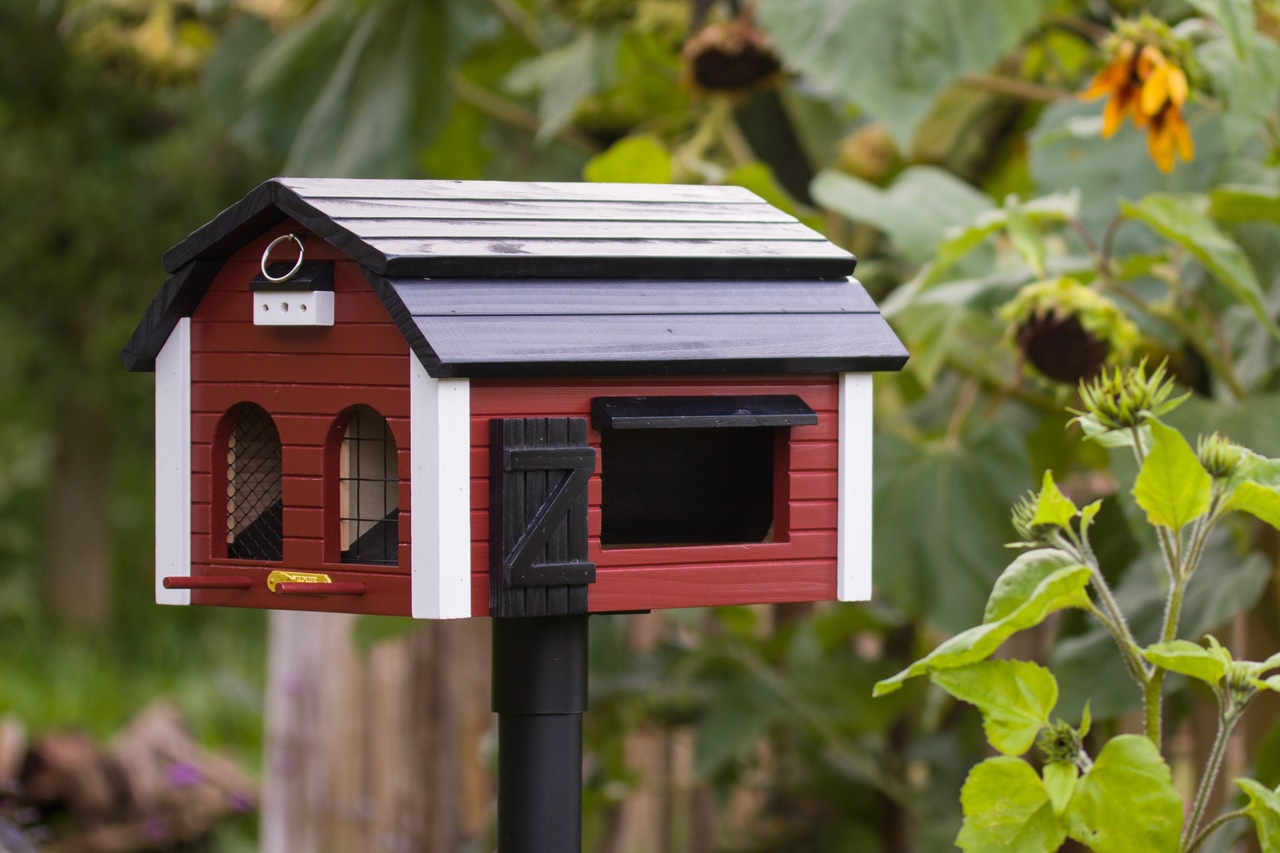 Hübsche, große Futterstation für verschiedene Arten von Vogelfutter