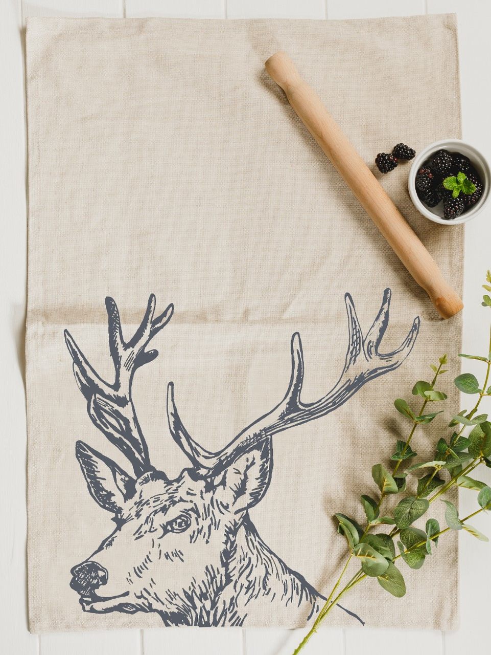 Geschirrtuch Hirsch | Leinen 50/50