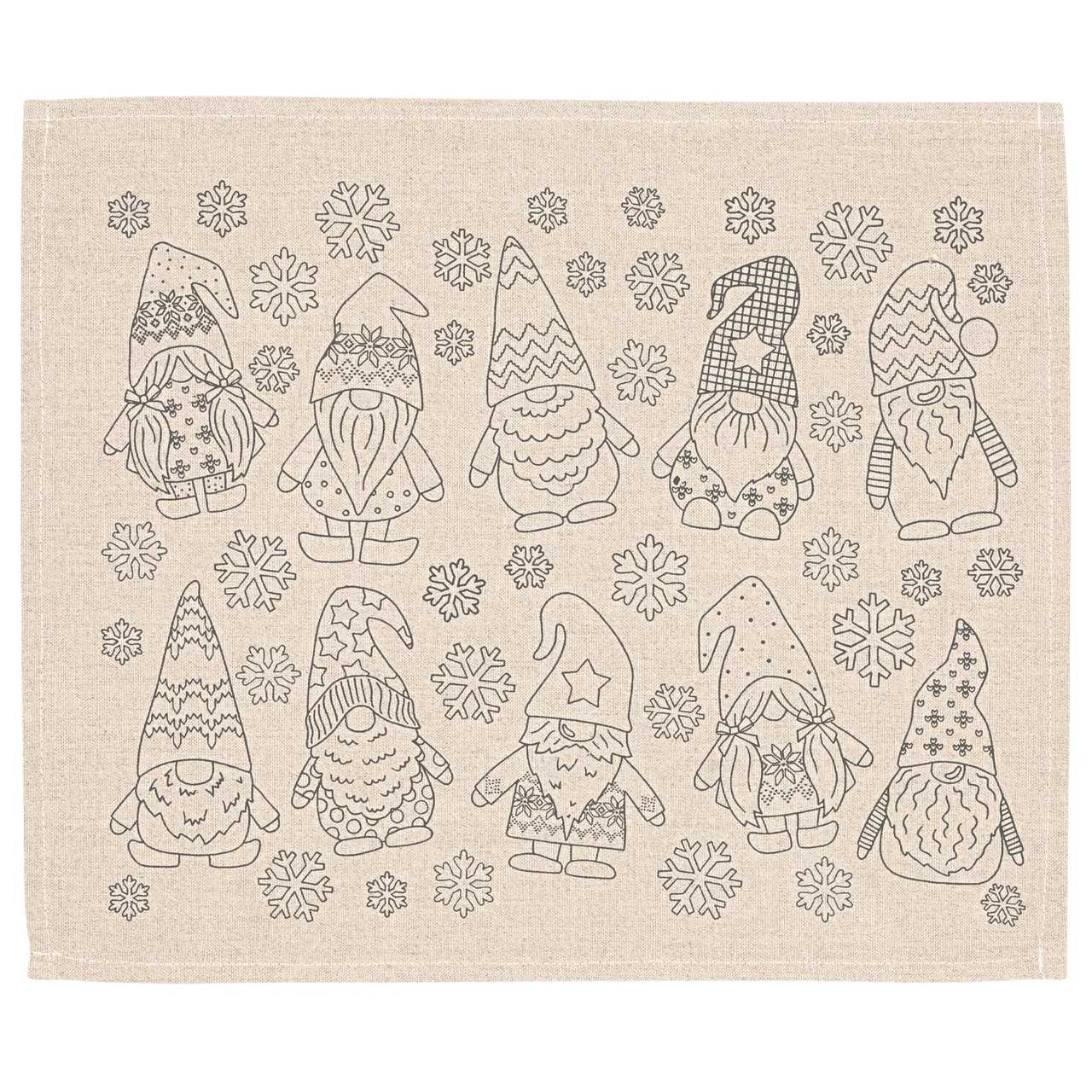 Tischset Wichtel | 100% Leinen - Ausmalbild