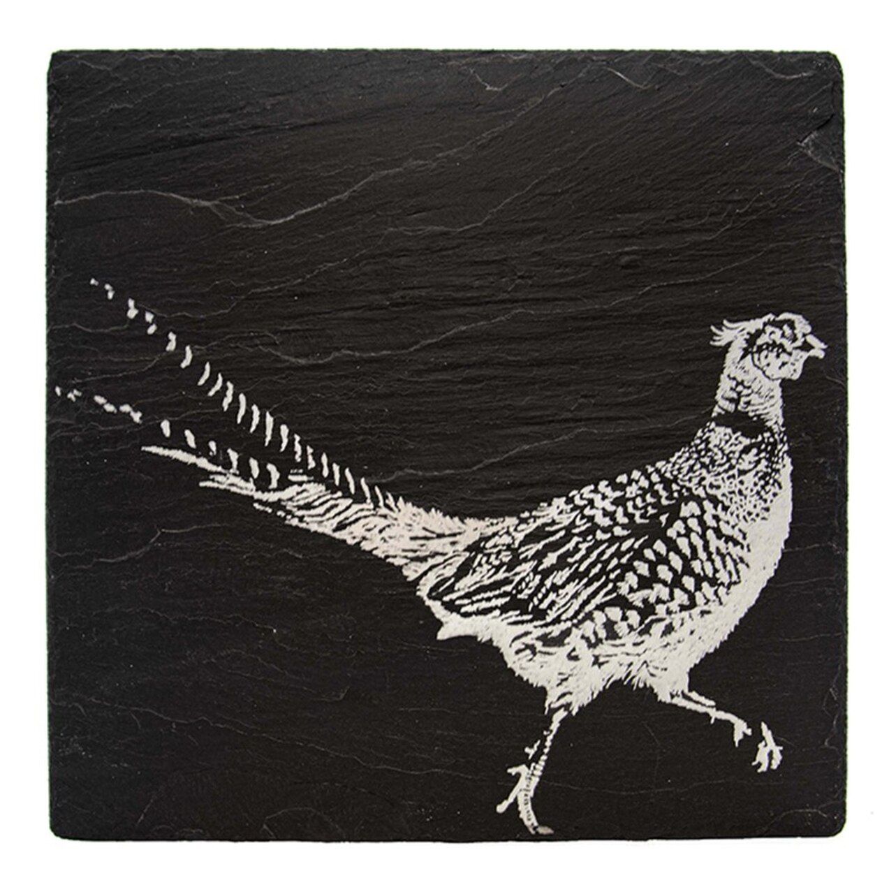 Schiefer-Topfuntersetzer | mit Gravur Fasan | The Just Slate Company