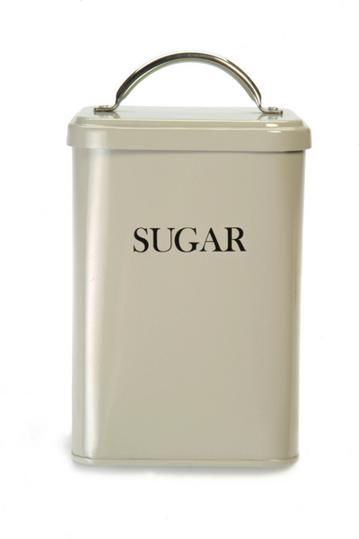 Zuckerdose aus Metall - in dunklem oder hellem Grau