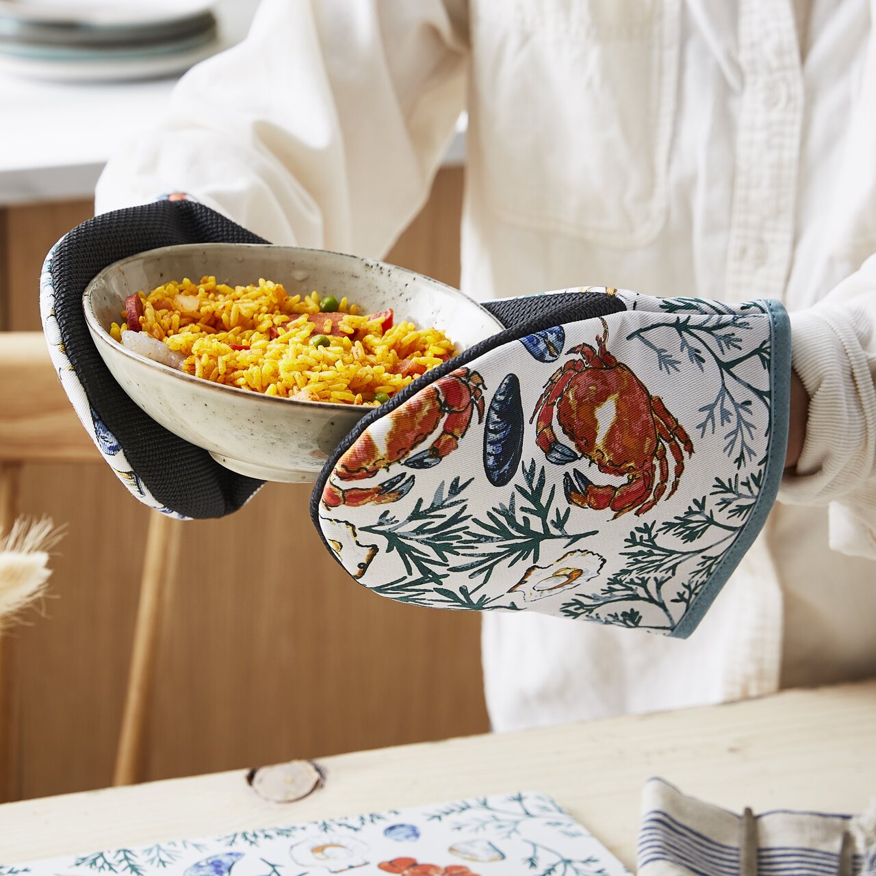 Meerefrüchte -Topfhandschuhe | Micro Mitts | von Ulster Weavers