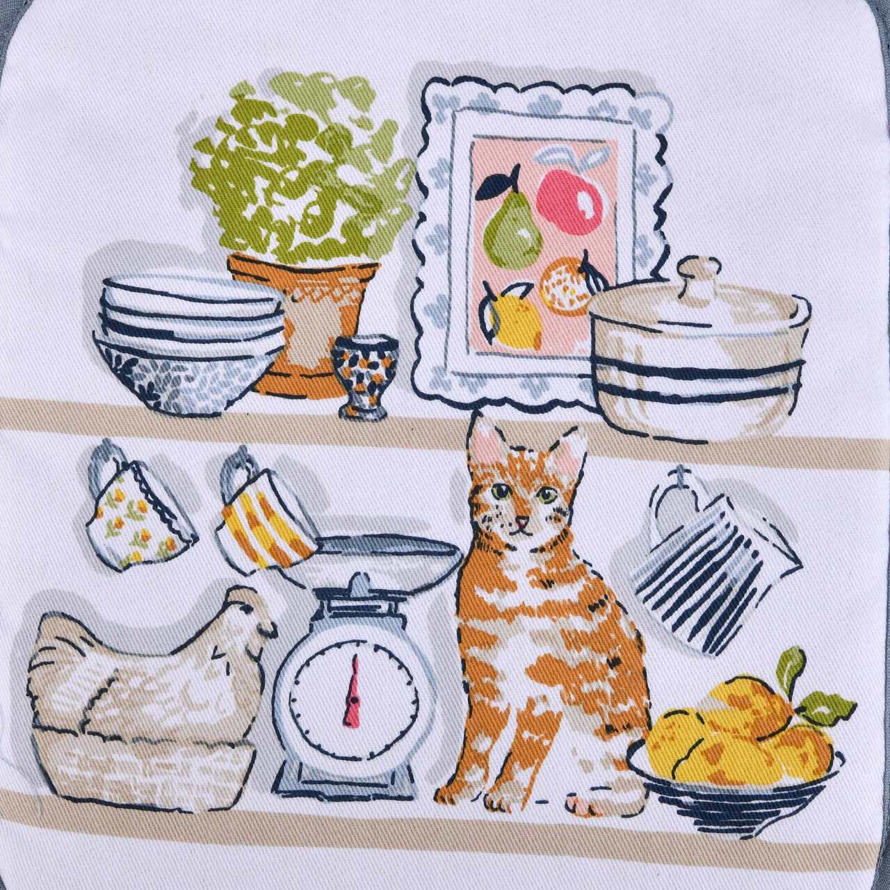 Die Rückseite des Topflappens von Ulster Weavers | Kätzchen in der Vorratskammer