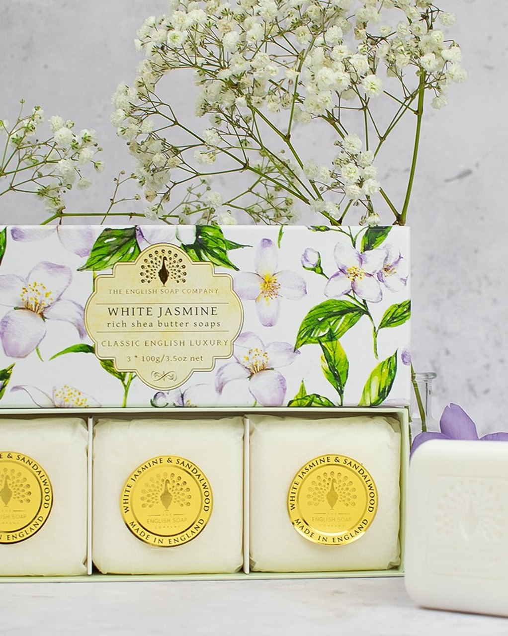 Drei Luxus-Duftseifen Weißer Jasmin | 'The English Soap Company'
