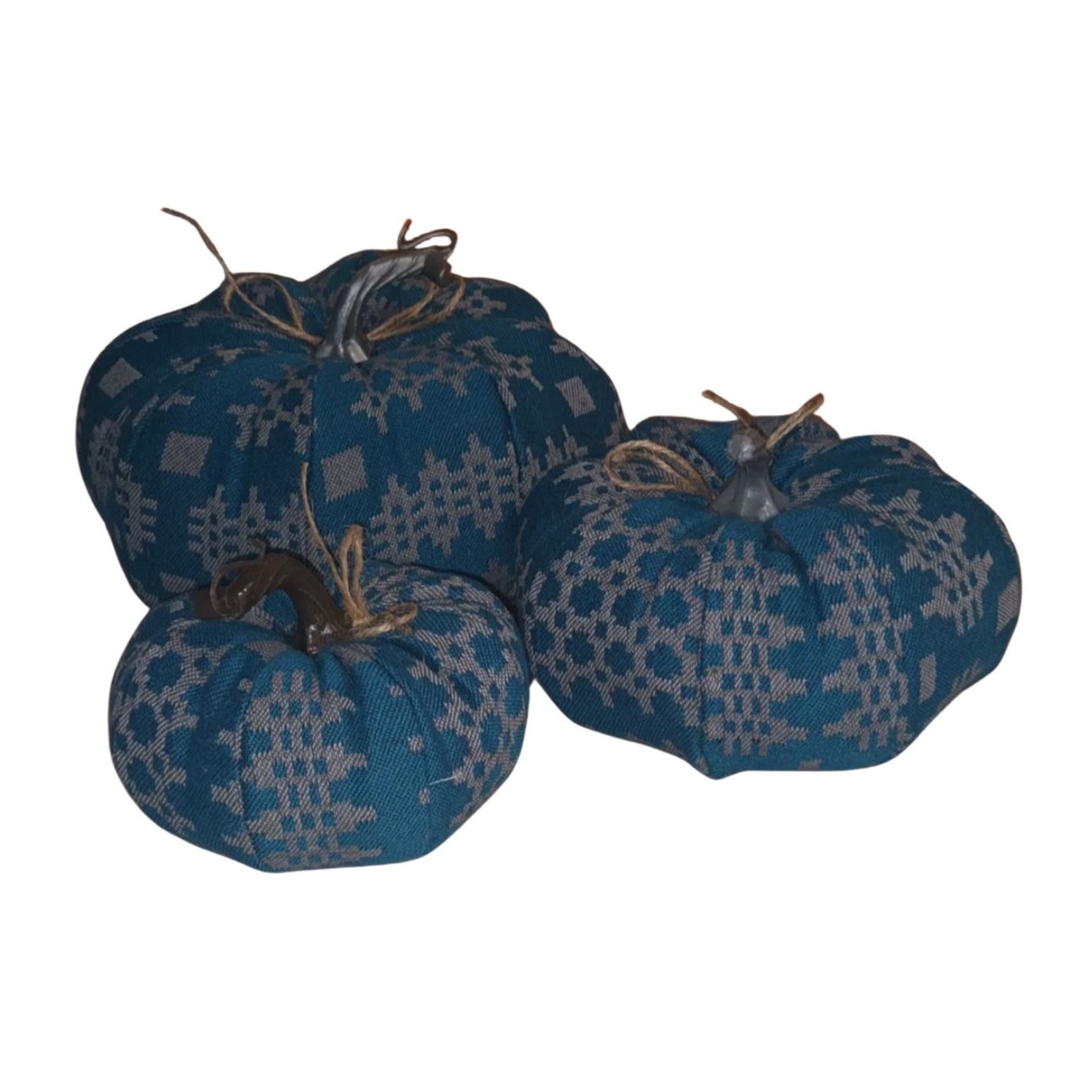 Stoffkürbis | Design Walisisch - Blaugrün | in 4 Größen | handmade | aus Wales