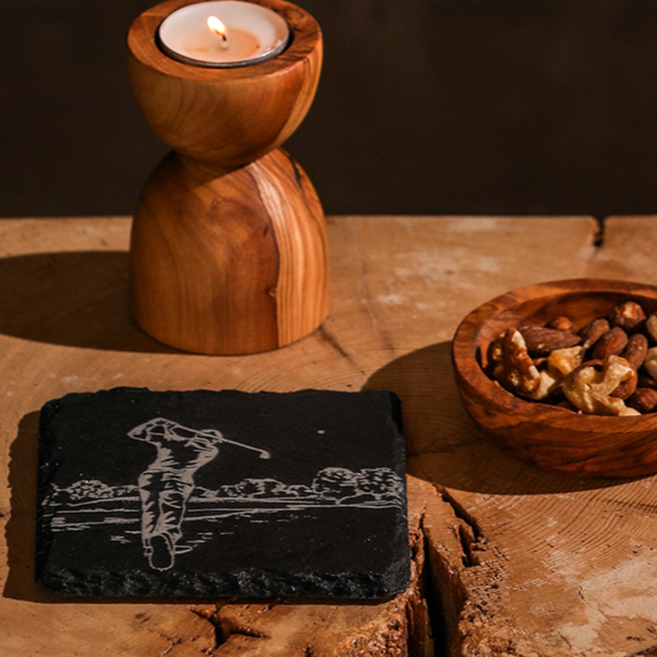 GOLF | Glasuntersetzer aus Schiefer | von Selbrae House | Schottland