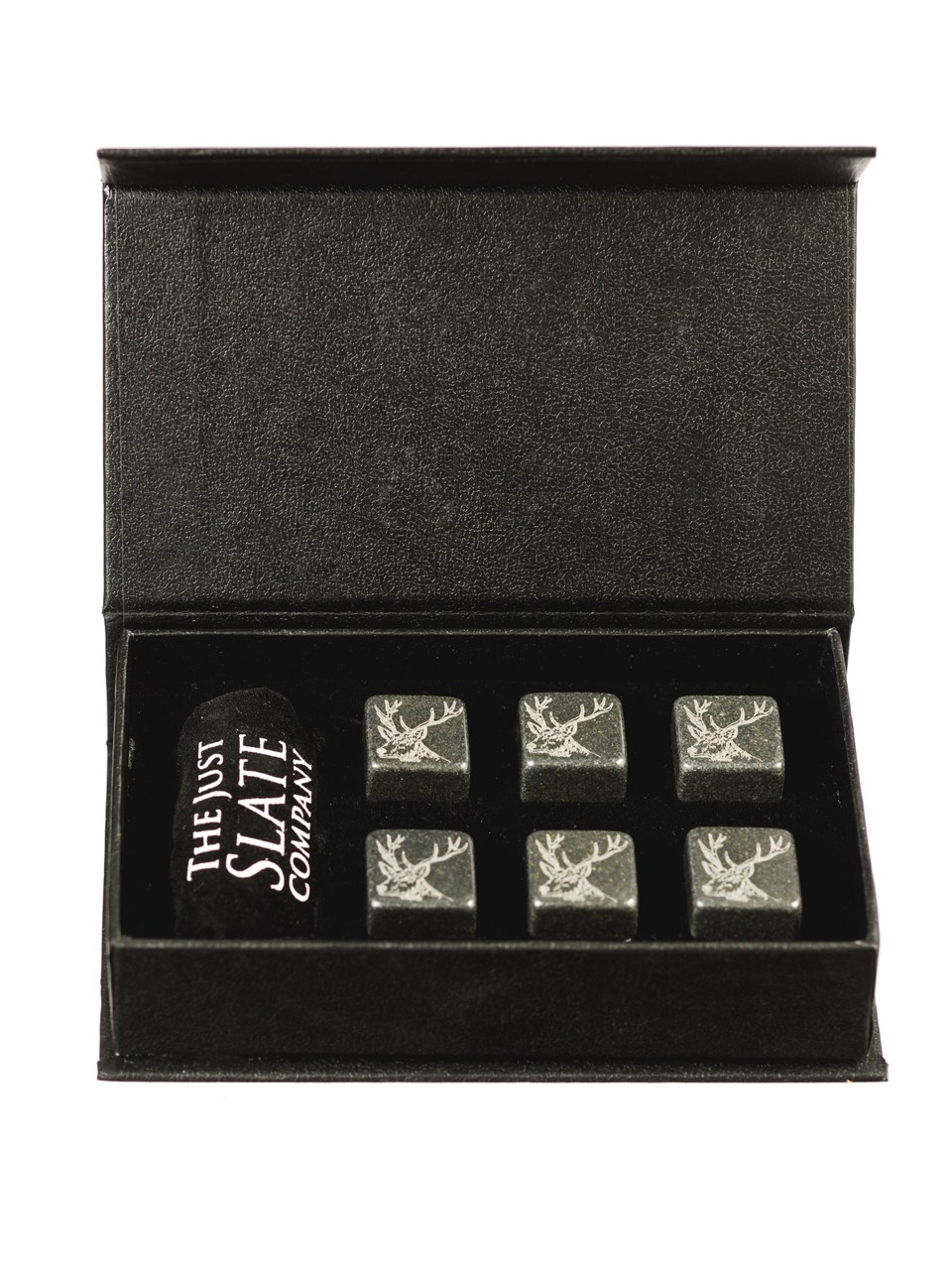 6er-Set Whisky Stones incl. Samt-Säckchen in einer edlen Präsentbox