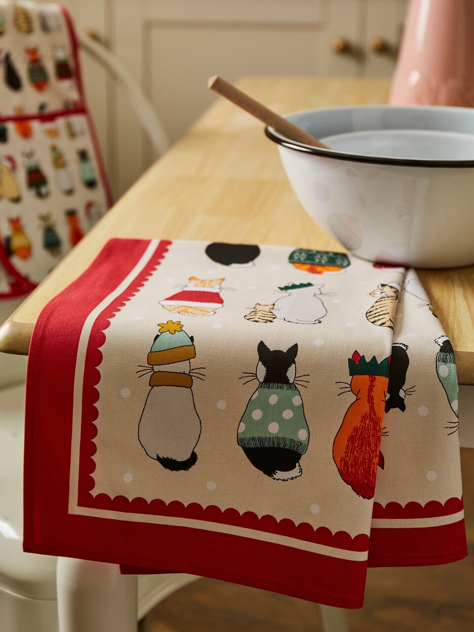 Ulster Weavers Weihnachts-Geschirrtuch | Christmas Cats in Waiting