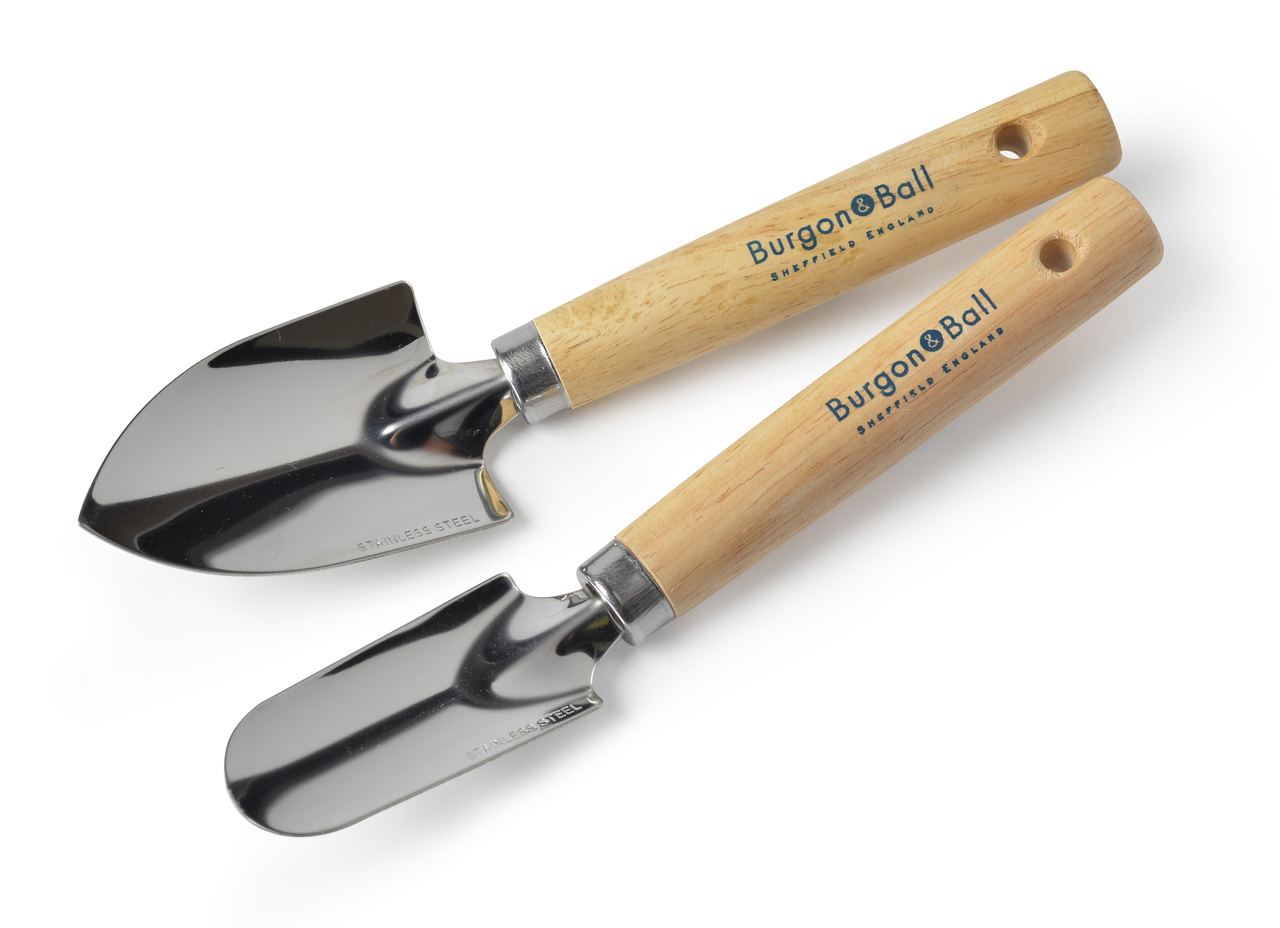 Kleine Pflanzkellen | Werkzeug aus Edelstahl | mit Holzgriff | von Burgon & Ball, aus England