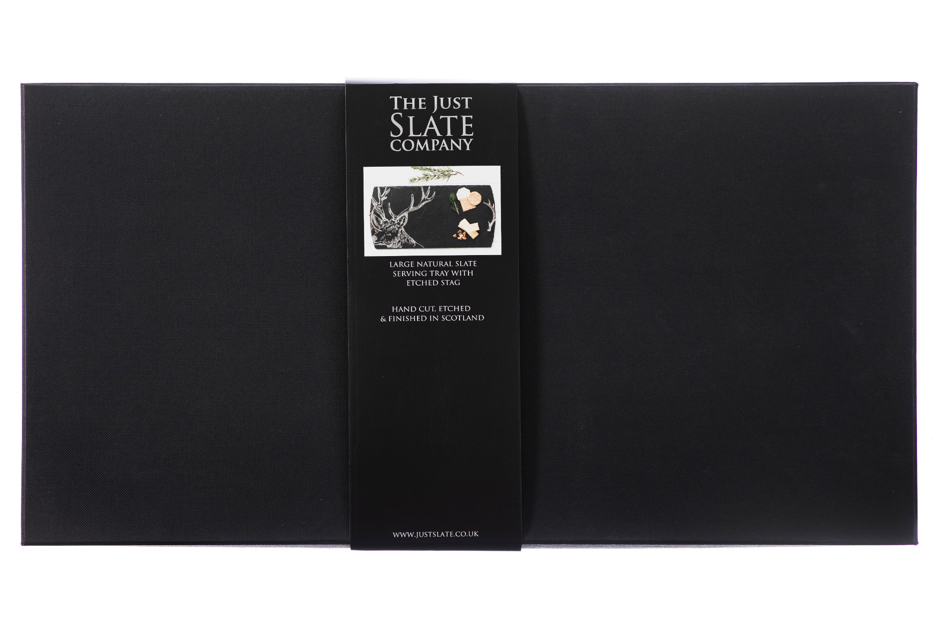 Edle Präsentbox der großen Hirsch - Servierplatte aus Schiefer | The Just Slate Company