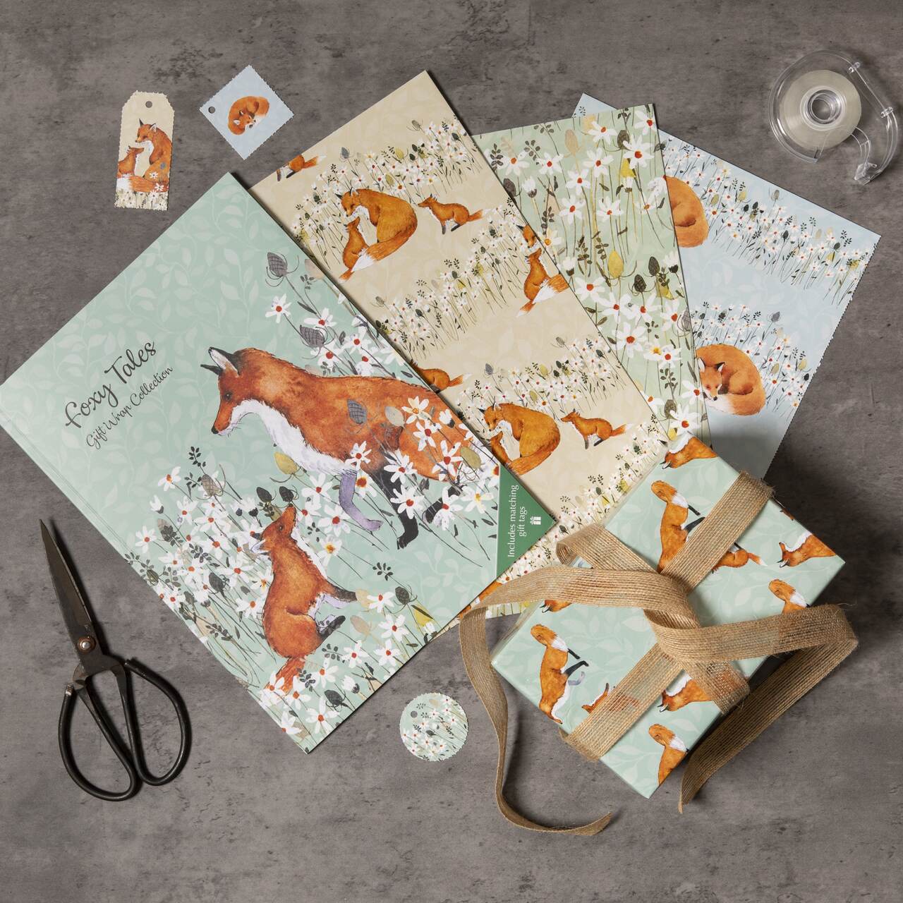 Papeterie aus England | Geschenkpapierbögen Fuchsgeschichten