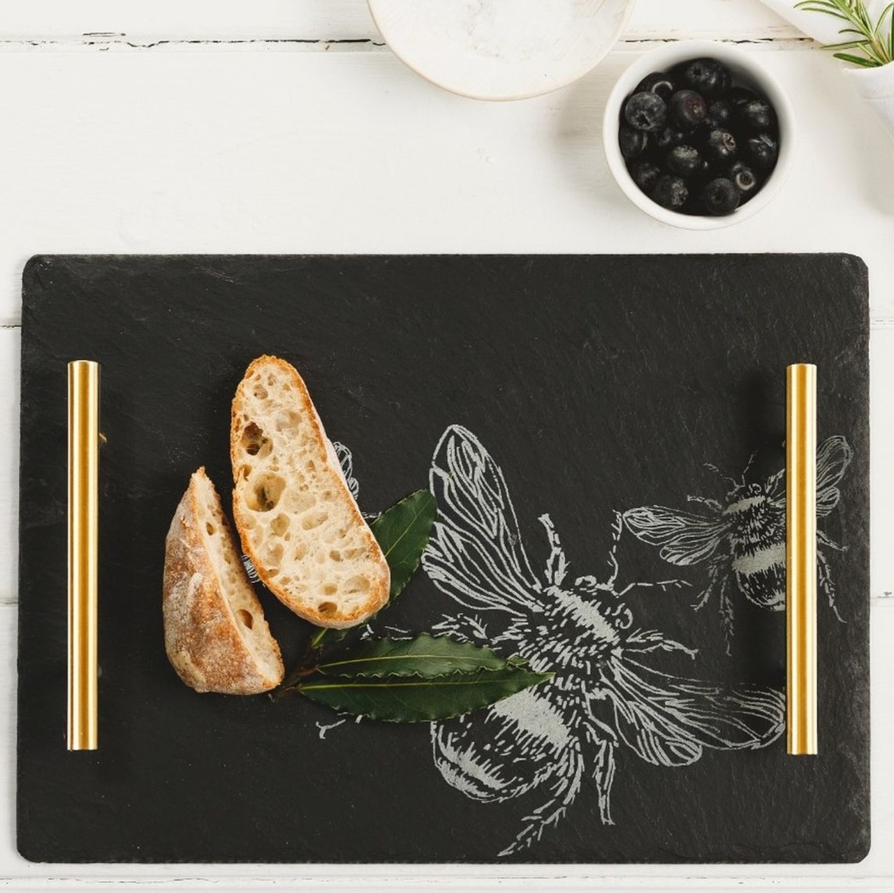 Biene | Serviertablett aus Schiefer | medium