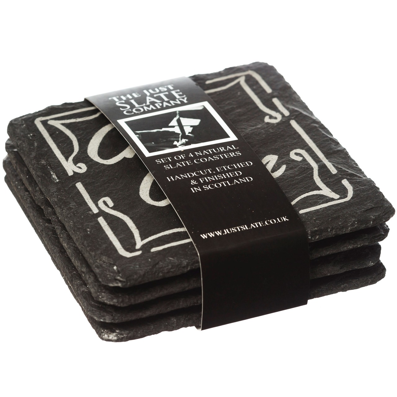 Whisky | 4er-Set Glasuntersetzer aus Schiefer -  The Just Slate Company