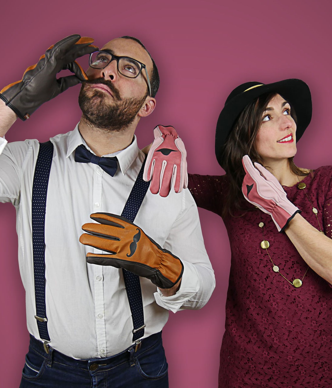 Garten-Lederhandschuhe Miss und Mister